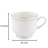 Ceramic Coffee Cup - 6 Pieces, White, 140 ml