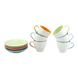 Indian Ceramic Multi Color Tea Cup (Pack of-6)