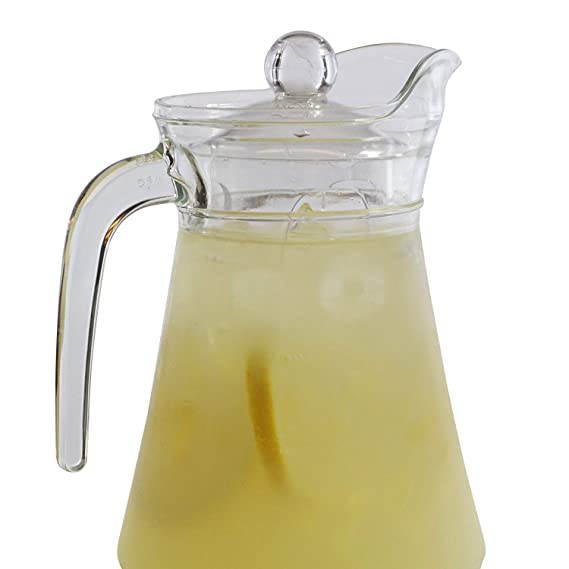 Green Duck Pot 1.3L Glass Pitcher with Plastic lid,Drinking Beverage Jug,Glass Water jug for Home use