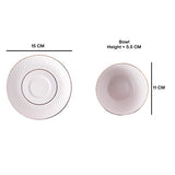 Soup Bowl Set of 18 Ceramic White Latest Modern Diamond Cut Design for Kitchen and Dining Table Decor Microwave Safe (270 ml)