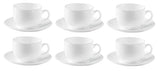 Cup and Saucer Set 12 for Tea Coffee Espresso Opal Ware 180 ml