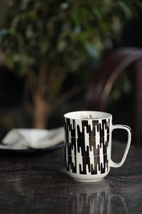 Bone China Tea/Coffee Cups 270 ML Pack of 1 Mug (Black and White)