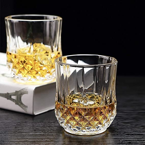 Whiskey Glass Set of 6 Old Fashioned Glassware (300 ML)