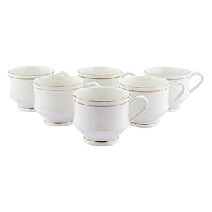 Ceramic Coffee Cup - 6 Pieces, White, 140 ml