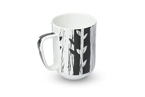 Bone China Tea/Coffee Cups 270 ML Pack of 1 Mug (Black and White)