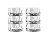 Glass Crystal Clear Cut Square Pattern Solid Bowl (280 ml , Transparent , Set of 6 ).