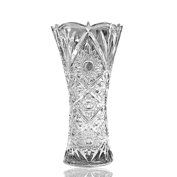 Tall Glass Flower Vase with Cutting(9 Inch) Pack of 1