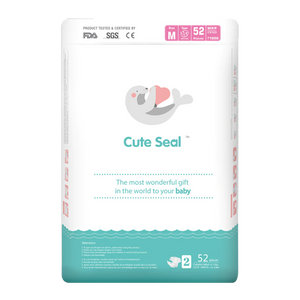 Cute Seal Organic Baby Diaper ( Velcro Type )