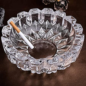 Glass Smoking Ashtray for Indoor & Outdoor Home Office Table Decor (15 CM) (Set Of 1)