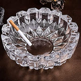 Glass Smoking Ashtray for Indoor & Outdoor Home Office Table Decor (15 CM) (Set Of 1)