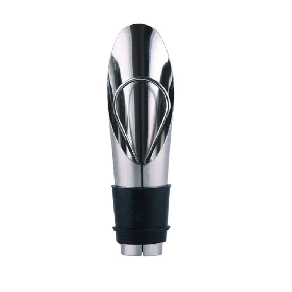 Stainless Steel Wine Pourer & Stopper with Rubber grips