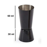 Stainless Steel Black Peg Measurement Cup/Glass/Jigger, 30 ml & 60 ml