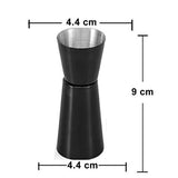 Stainless Steel Black Peg Measurement Cup/Glass/Jigger, 30 ml & 60 ml