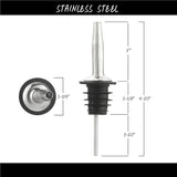 Stainless Steel Whiskey Pourer with Rubber Grips, Pack of 3