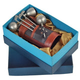 Golf Theme Portable Bar Set with Bar Tools & Leather Bag