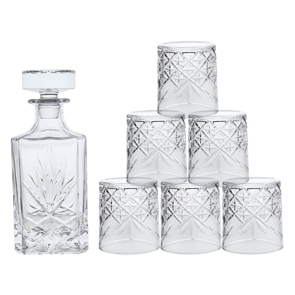 Bar Set of Whiskey Decanter with 6 Glasses