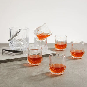 Lady Diamond Bar Set of Ice Bucket and Whiskey Glasses