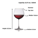 Balloon Shape Red Wine Glass, 650ml Set Of 2