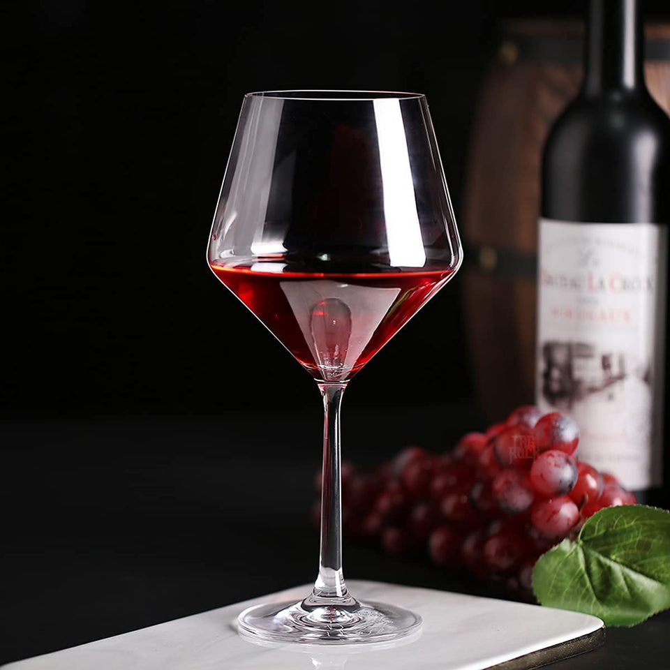 Diamond Shape Wine Glass, 680ml Set Of 2