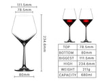 Diamond Shape Wine Glass, 680ml Set Of 2