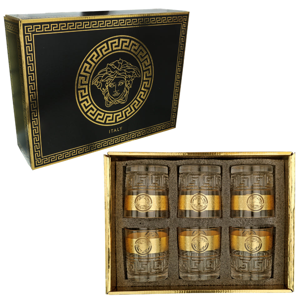 Versace Gold Whiskey Glasses set of 6, 390ml