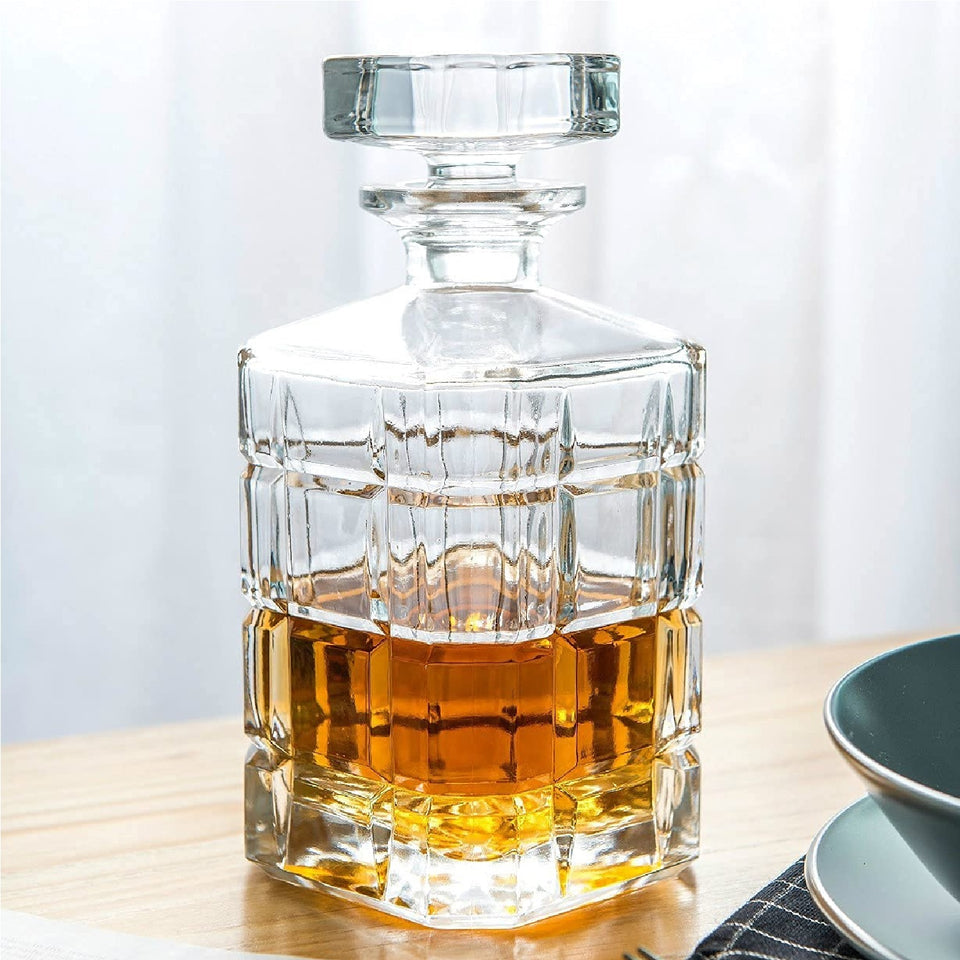 Square Cube Cut Whiskey Decanter, 900ml