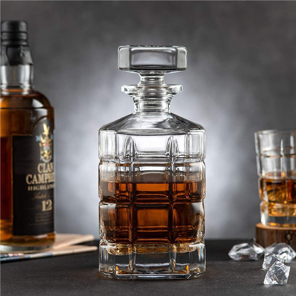 Square Cube Cut Whiskey Decanter, 900ml