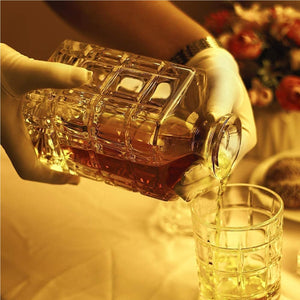 Square Cube Cut Whiskey Decanter, 900ml