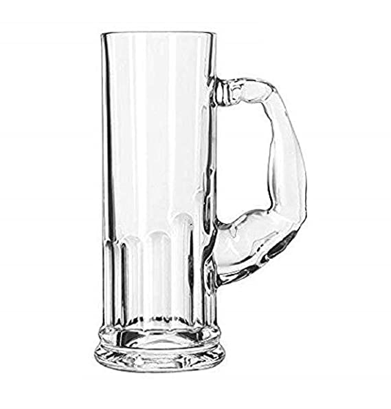 Beer Mug Glass with Muscle Handle Tableware Glassware 600 ML